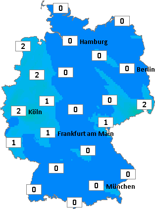 Deutschlandkarte mit kumuliertem Niederschlag am 10.11.2025