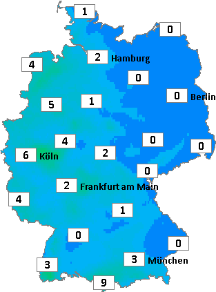 Deutschlandkarte mit kumuliertem Niederschlag am 06.12.2025