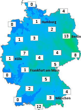 Deutschlandkarte mit kumuliertem Niederschlag am 12.05.2026