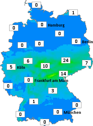 Deutschlandkarte kumuliertem Niederschlag am 22.08.2026 Deutschlandkarte mit kumuliertem Niederschlag am 22.08.2026