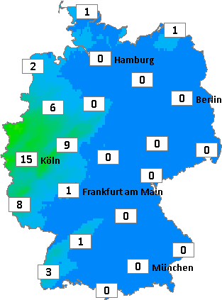 Deutschlandkarte kumuliertem Niederschlag am 07.10.2026 Deutschlandkarte mit kumuliertem Niederschlag am 07.10.2026