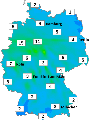 Deutschlandkarte kumuliertem Niederschlag am 09.10.2026 Deutschlandkarte mit kumuliertem Niederschlag am 09.10.2026